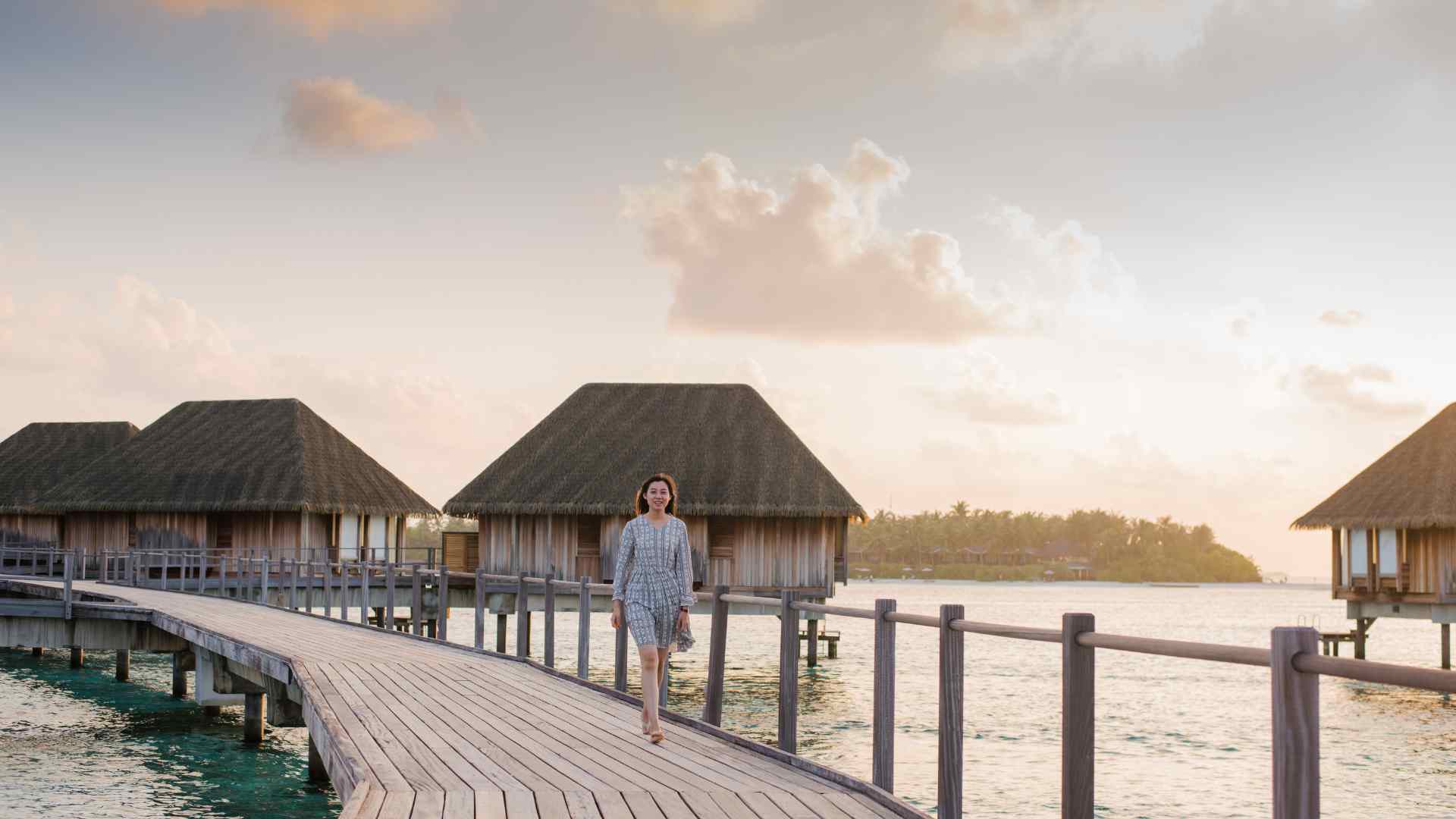 Overwater villa setting in the Middle East