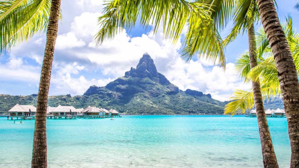 overwater bungalows in Tahiti