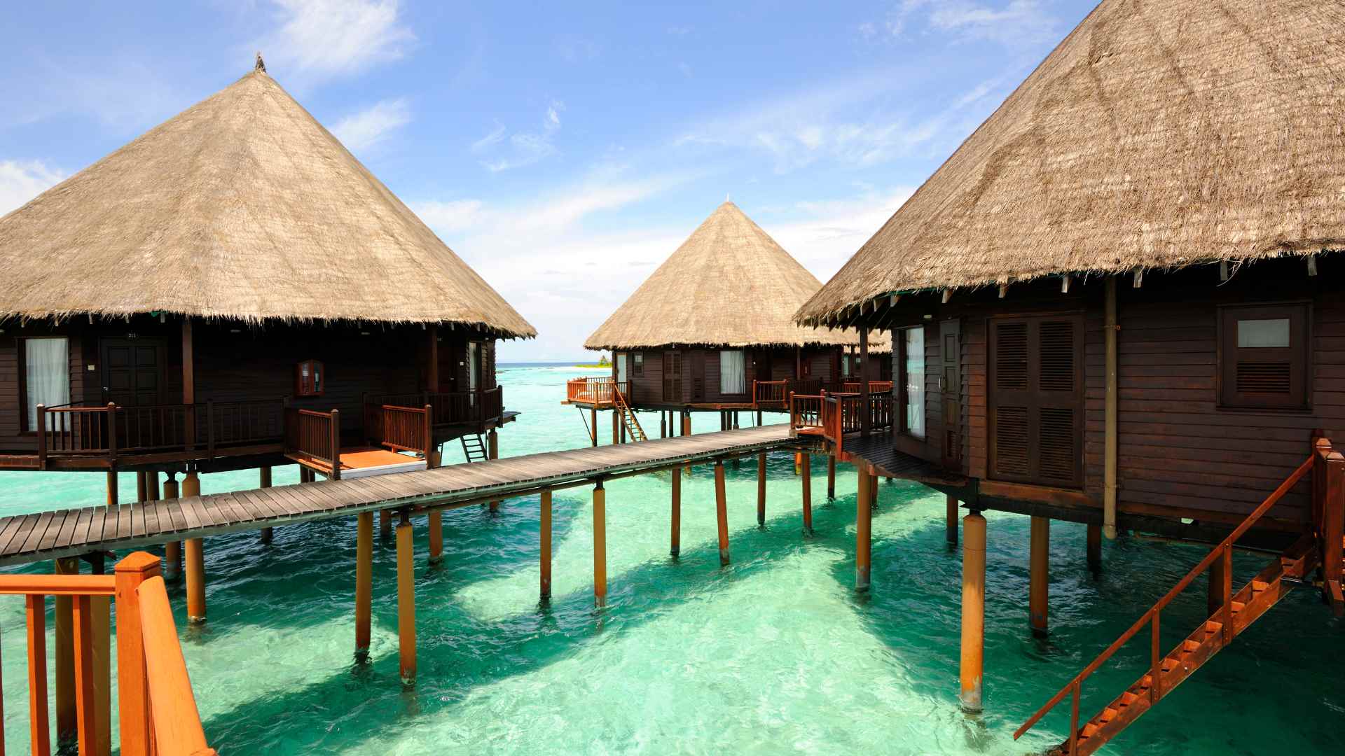 Caribbean overwater accommodations along the Antigua coast
