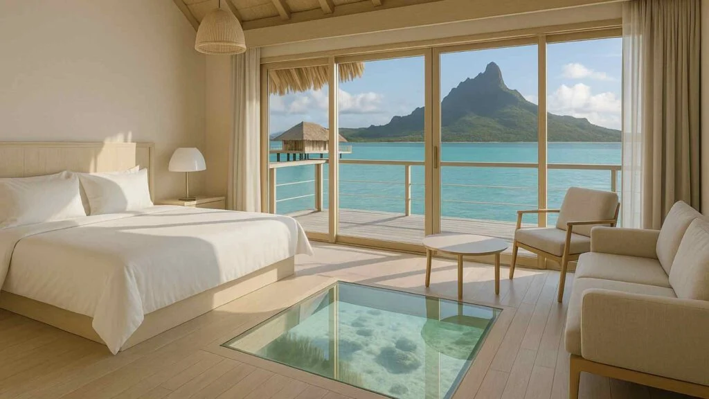 glass floor bora bora huts