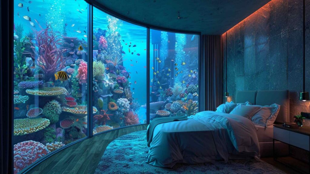 Overwater bures in a sheltered Fiji lagoon
