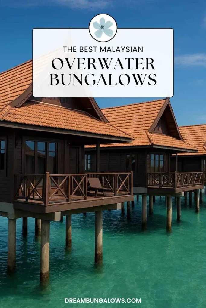 overwater bungalows in Malaysia pin