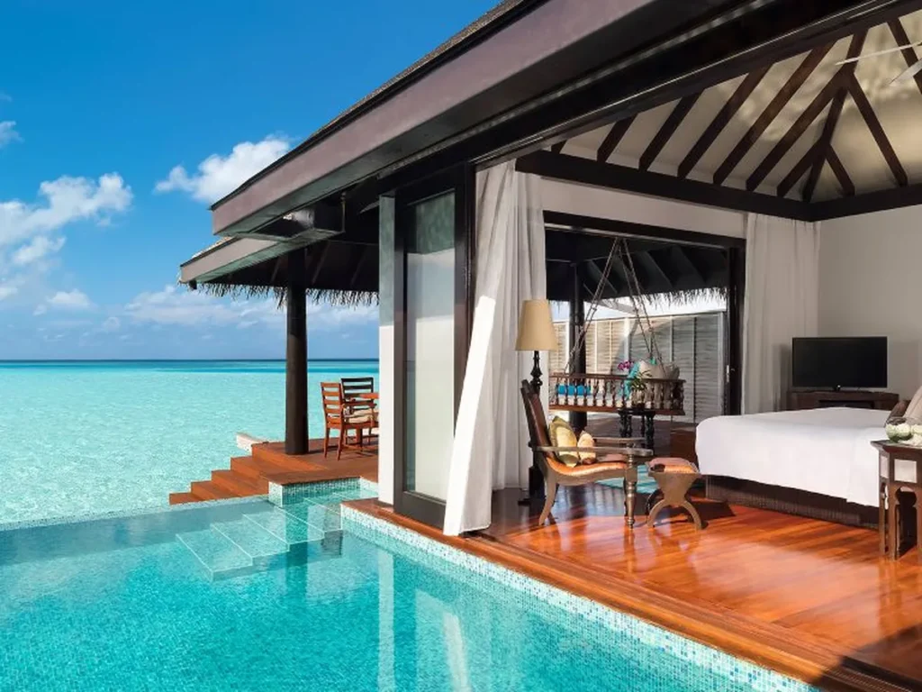 Exterior view of Anantara Kihavah Water Villas