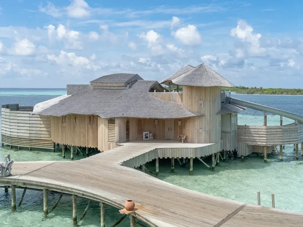An overwater villa at Soneva Jani in the Maldives