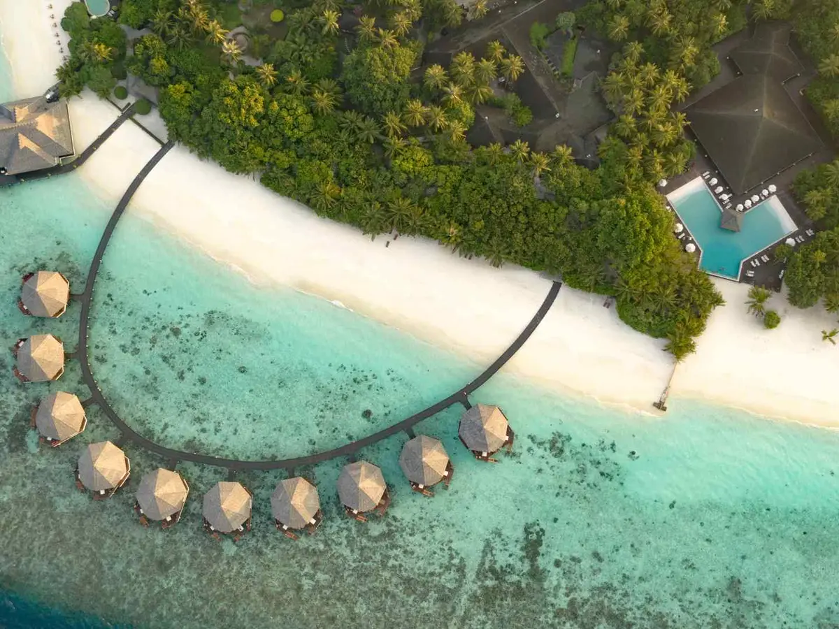 A traditional lagoon bure in Fiji
