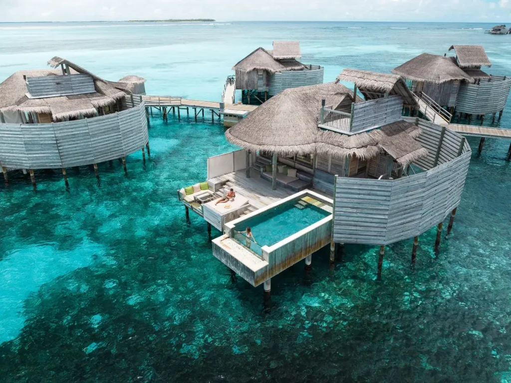 Exterior view of Six Senses Laamu Water Villas