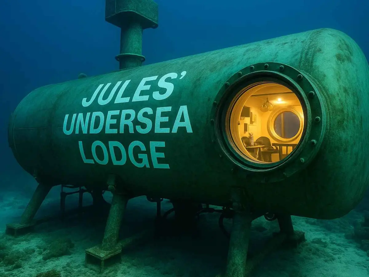 A compact underwater guest room in Florida