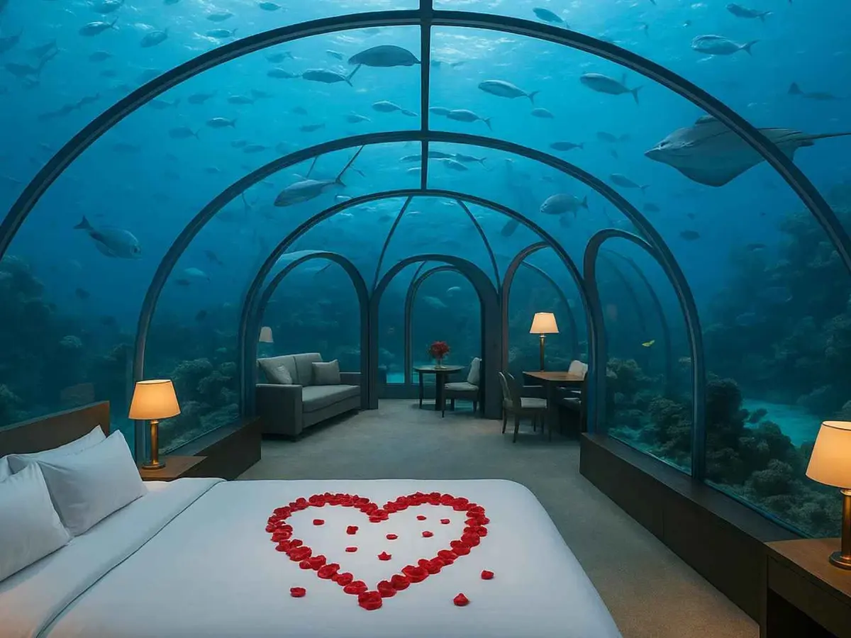 An underwater hotel experience in the Maldives